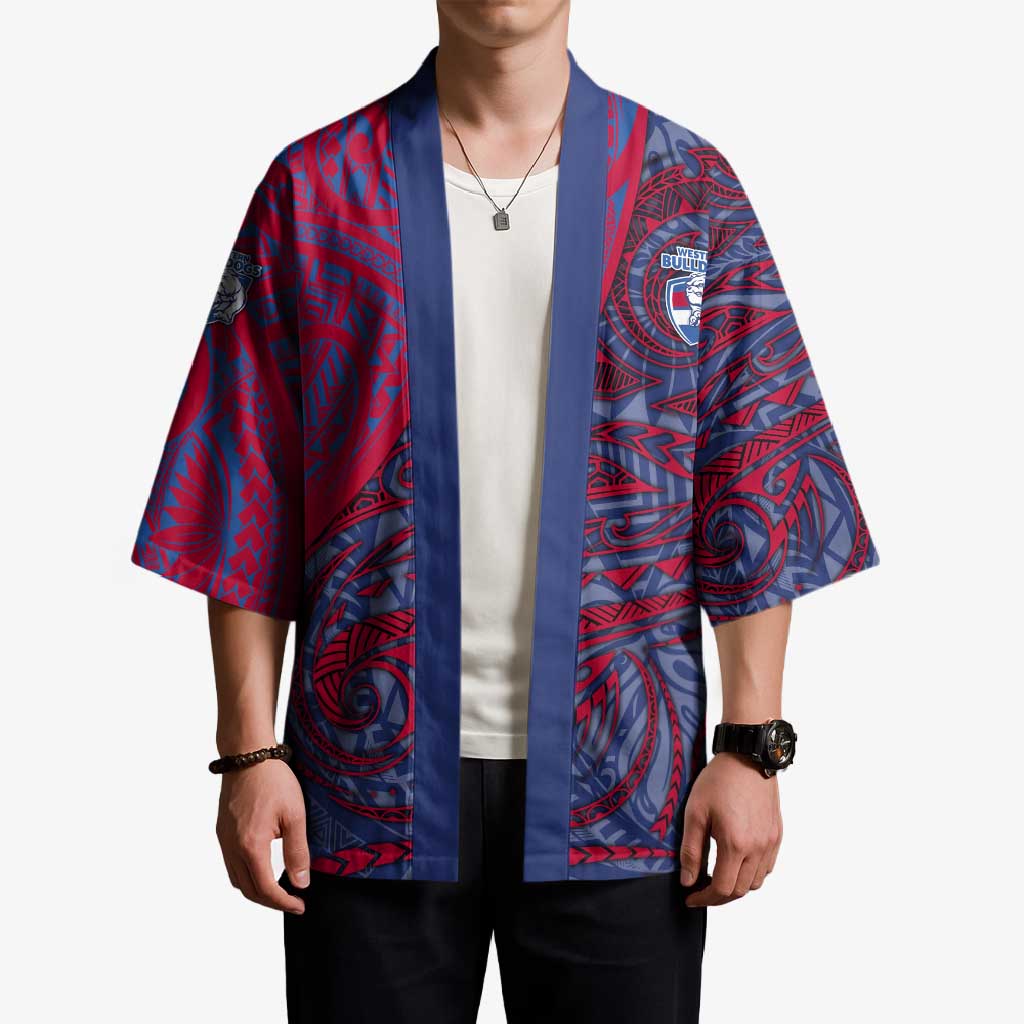 Custom Western Bulldogs Mascot Kimono Polynesian Tribal Swirl Dynamic - Bulldog Football