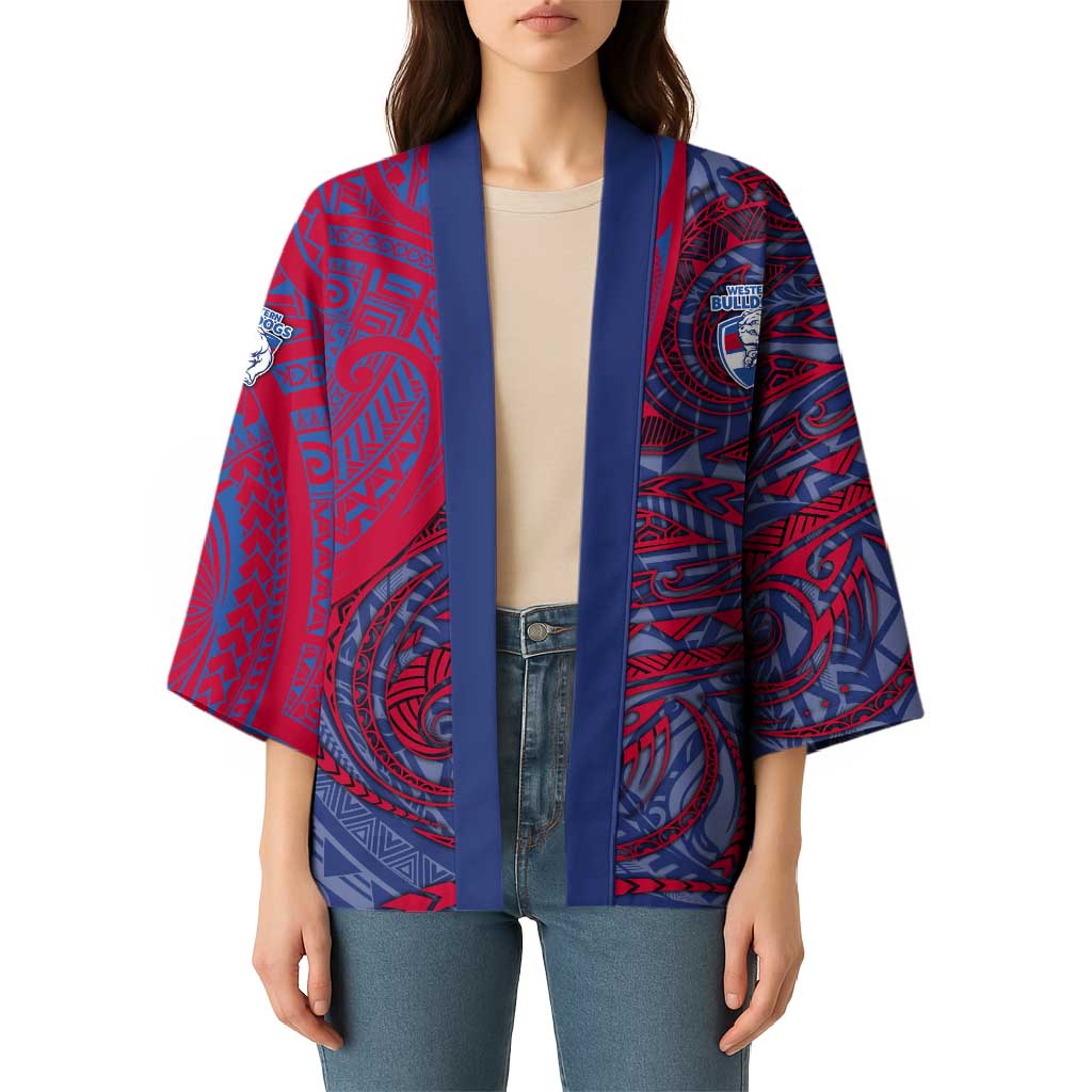 Custom Western Bulldogs Mascot Kimono Polynesian Tribal Swirl Dynamic - Bulldog Football