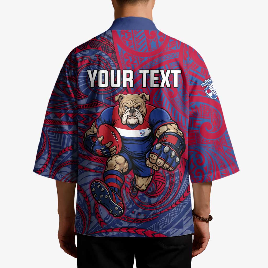 Custom Western Bulldogs Mascot Kimono Polynesian Tribal Swirl Dynamic - Bulldog Football