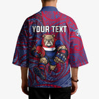 Custom Western Bulldogs Mascot Kimono Polynesian Tribal Swirl Dynamic - Bulldog Football