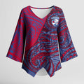 Custom Western Bulldogs Mascot Kimono Sleeve Blouse Polynesian Tribal Swirl Dynamic - Bulldog Football