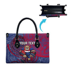 Custom Western Bulldogs Mascot Leather Bag Polynesian Tribal Swirl Dynamic - Bulldog Football