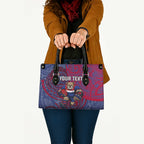 Custom Western Bulldogs Mascot Leather Bag Polynesian Tribal Swirl Dynamic - Bulldog Football