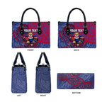 Custom Western Bulldogs Mascot Leather Bag Polynesian Tribal Swirl Dynamic - Bulldog Football