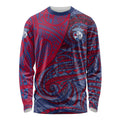 Custom Western Bulldogs Mascot Long Sleeve Shirt Polynesian Tribal Swirl Dynamic - Bulldog Football