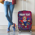 Custom Western Bulldogs Mascot Luggage Cover Polynesian Tribal Swirl Dynamic - Bulldog Football