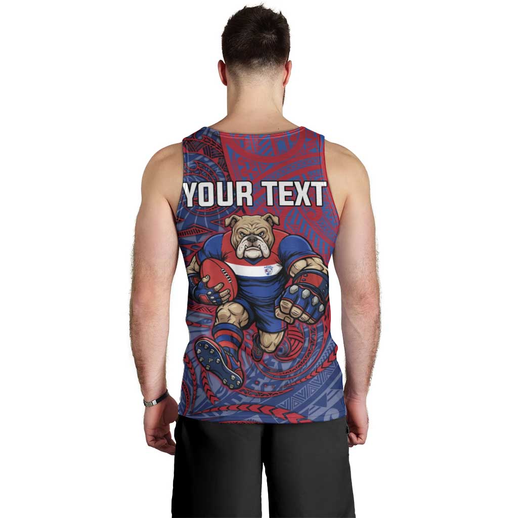 Custom Western Bulldogs Mascot Men Tank Top Polynesian Tribal Swirl Dynamic - Bulldog Football