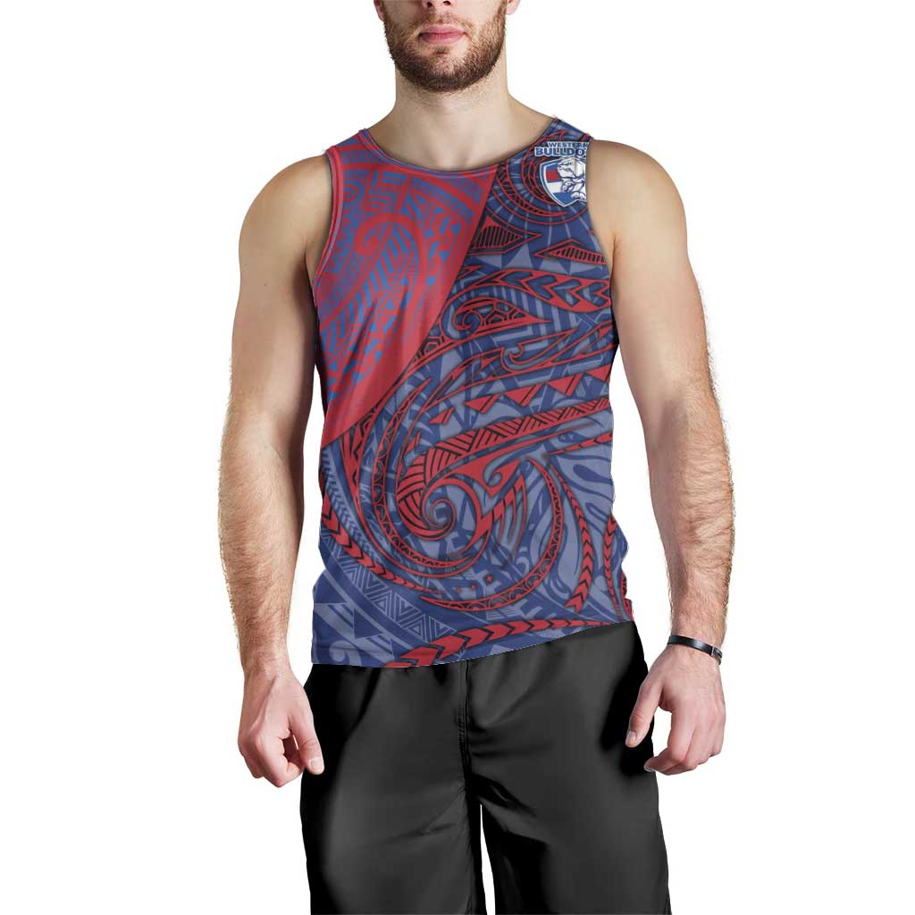 Custom Western Bulldogs Mascot Men Tank Top Polynesian Tribal Swirl Dynamic - Bulldog Football