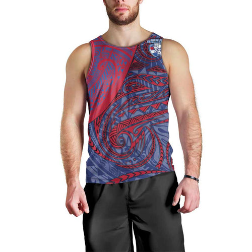 Custom Western Bulldogs Mascot Men Tank Top Polynesian Tribal Swirl Dynamic - Bulldog Football
