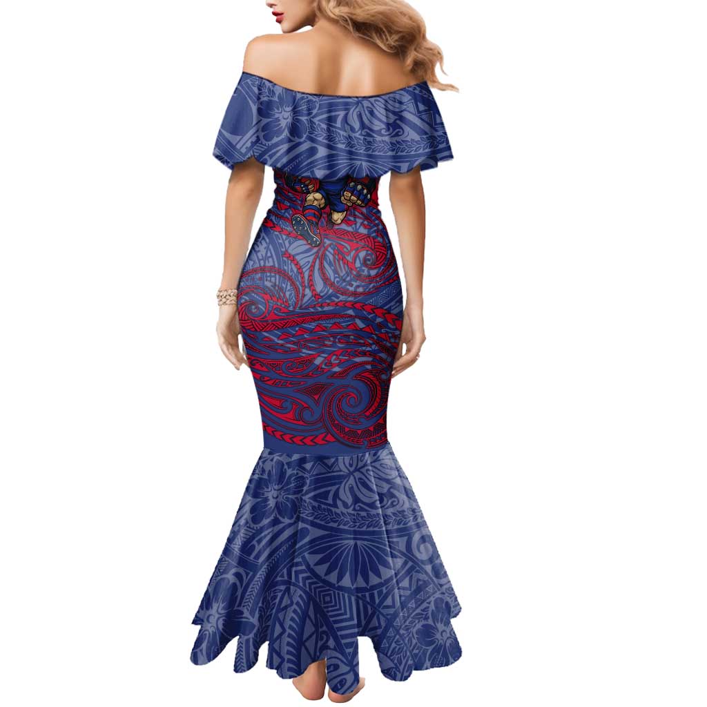 Custom Western Bulldogs Mascot Mermaid Dress Polynesian Tribal Swirl Dynamic - Bulldog Football