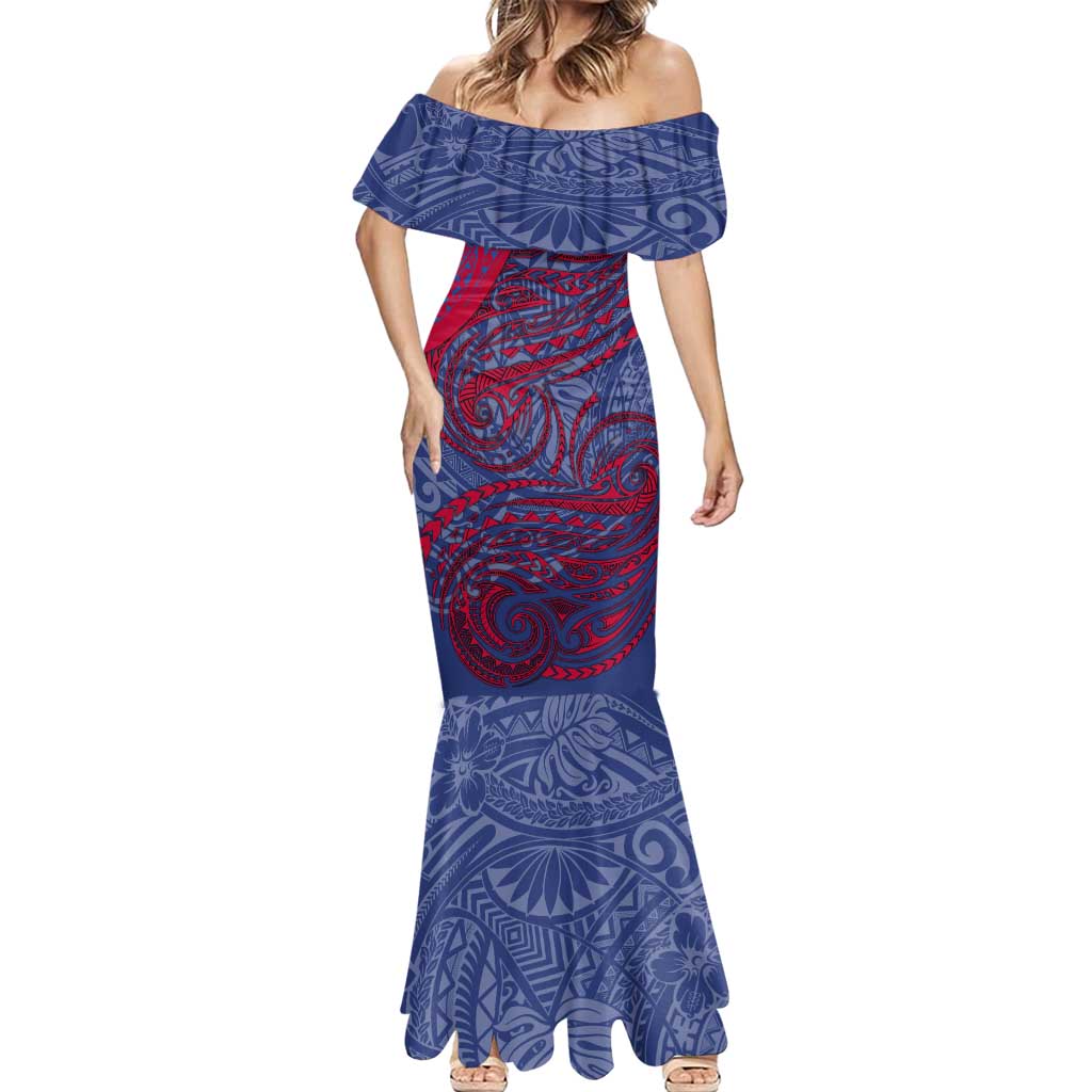 Custom Western Bulldogs Mascot Mermaid Dress Polynesian Tribal Swirl Dynamic - Bulldog Football
