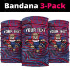 Custom Western Bulldogs Mascot Neck Gaiter Polynesian Tribal Swirl Dynamic - Bulldog Football