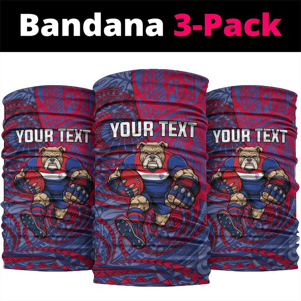 Custom Western Bulldogs Mascot Neck Gaiter Polynesian Tribal Swirl Dynamic - Bulldog Football