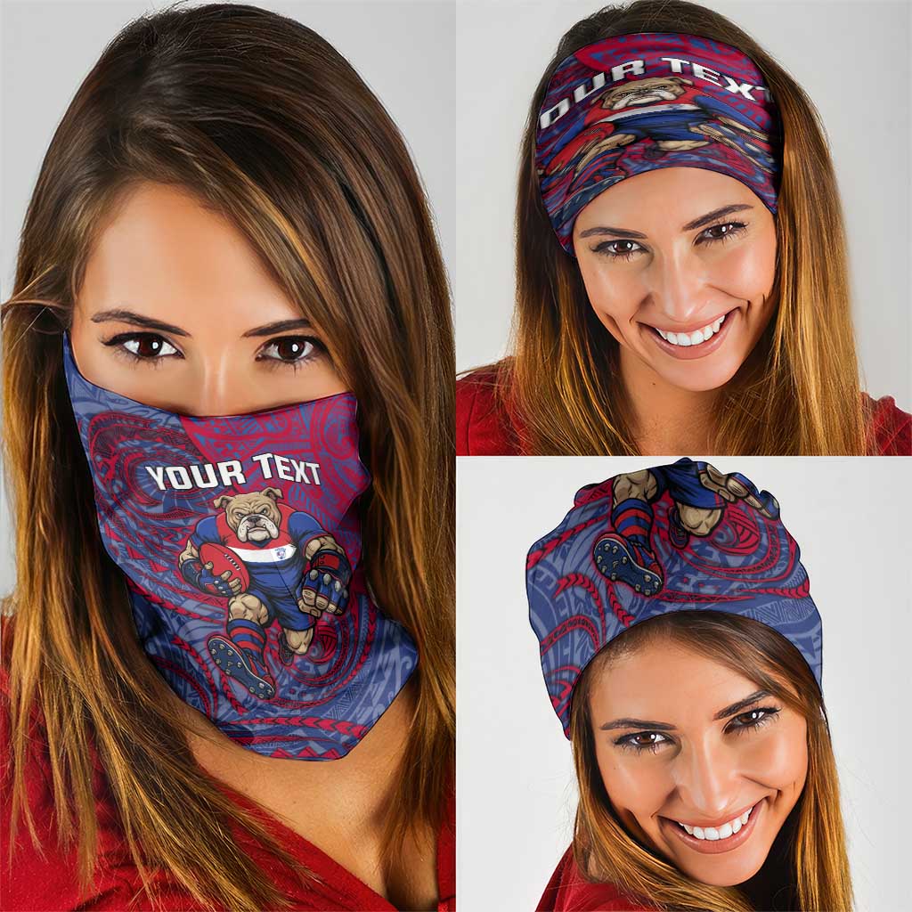 Custom Western Bulldogs Mascot Neck Gaiter Polynesian Tribal Swirl Dynamic - Bulldog Football