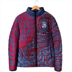 Custom Western Bulldogs Mascot Padded Jacket Polynesian Tribal Swirl Dynamic - Bulldog Football