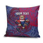 Custom Western Bulldogs Mascot Pillow Cover Polynesian Tribal Swirl Dynamic - Bulldog Football