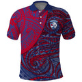 Custom Western Bulldogs Mascot Polo Shirt Polynesian Tribal Swirl Dynamic - Bulldog Football