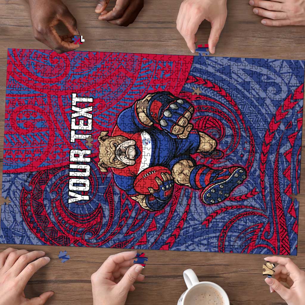 Custom Western Bulldogs Mascot Puzzle Polynesian Tribal Swirl Dynamic - Bulldog Football