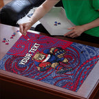 Custom Western Bulldogs Mascot Puzzle Polynesian Tribal Swirl Dynamic - Bulldog Football