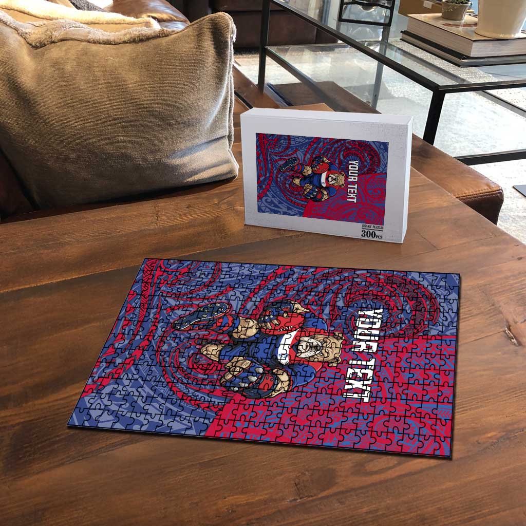Custom Western Bulldogs Mascot Puzzle Polynesian Tribal Swirl Dynamic - Bulldog Football