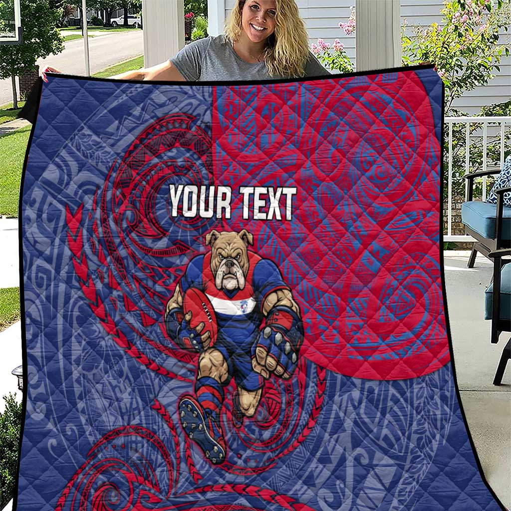 Custom Western Bulldogs Mascot Quilt Polynesian Tribal Swirl Dynamic - Bulldog Football