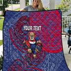 Custom Western Bulldogs Mascot Quilt Polynesian Tribal Swirl Dynamic - Bulldog Football