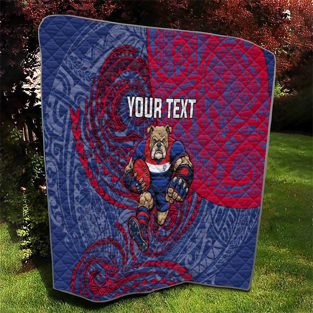 Custom Western Bulldogs Mascot Quilt Polynesian Tribal Swirl Dynamic - Bulldog Football