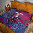 Custom Western Bulldogs Mascot Quilt Polynesian Tribal Swirl Dynamic - Bulldog Football