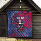Custom Western Bulldogs Mascot Quilt Polynesian Tribal Swirl Dynamic - Bulldog Football