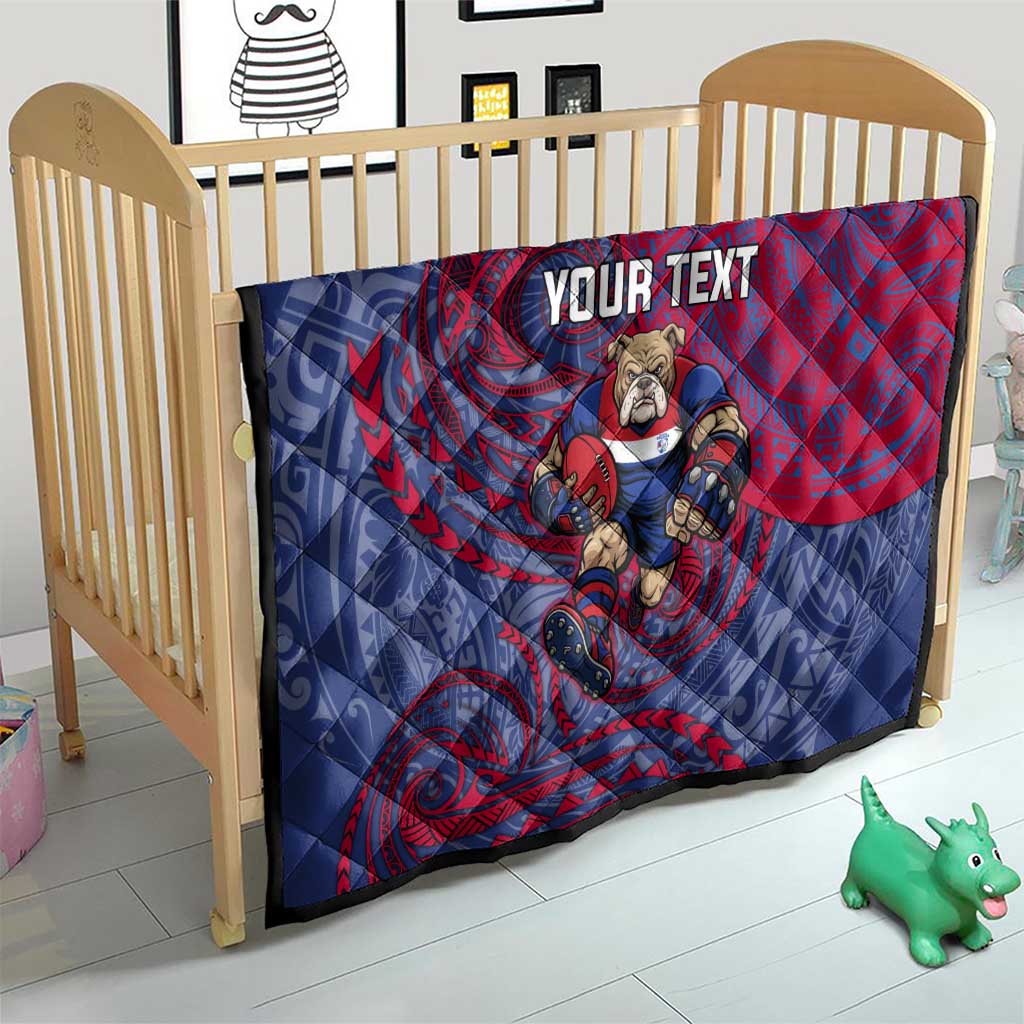 Custom Western Bulldogs Mascot Quilt Polynesian Tribal Swirl Dynamic - Bulldog Football