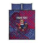 Custom Western Bulldogs Mascot Quilt Bed Set Polynesian Tribal Swirl Dynamic - Bulldog Football