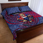 Custom Western Bulldogs Mascot Quilt Bed Set Polynesian Tribal Swirl Dynamic - Bulldog Football