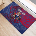 Custom Western Bulldogs Mascot Rubber Doormat Polynesian Tribal Swirl Dynamic - Bulldog Football