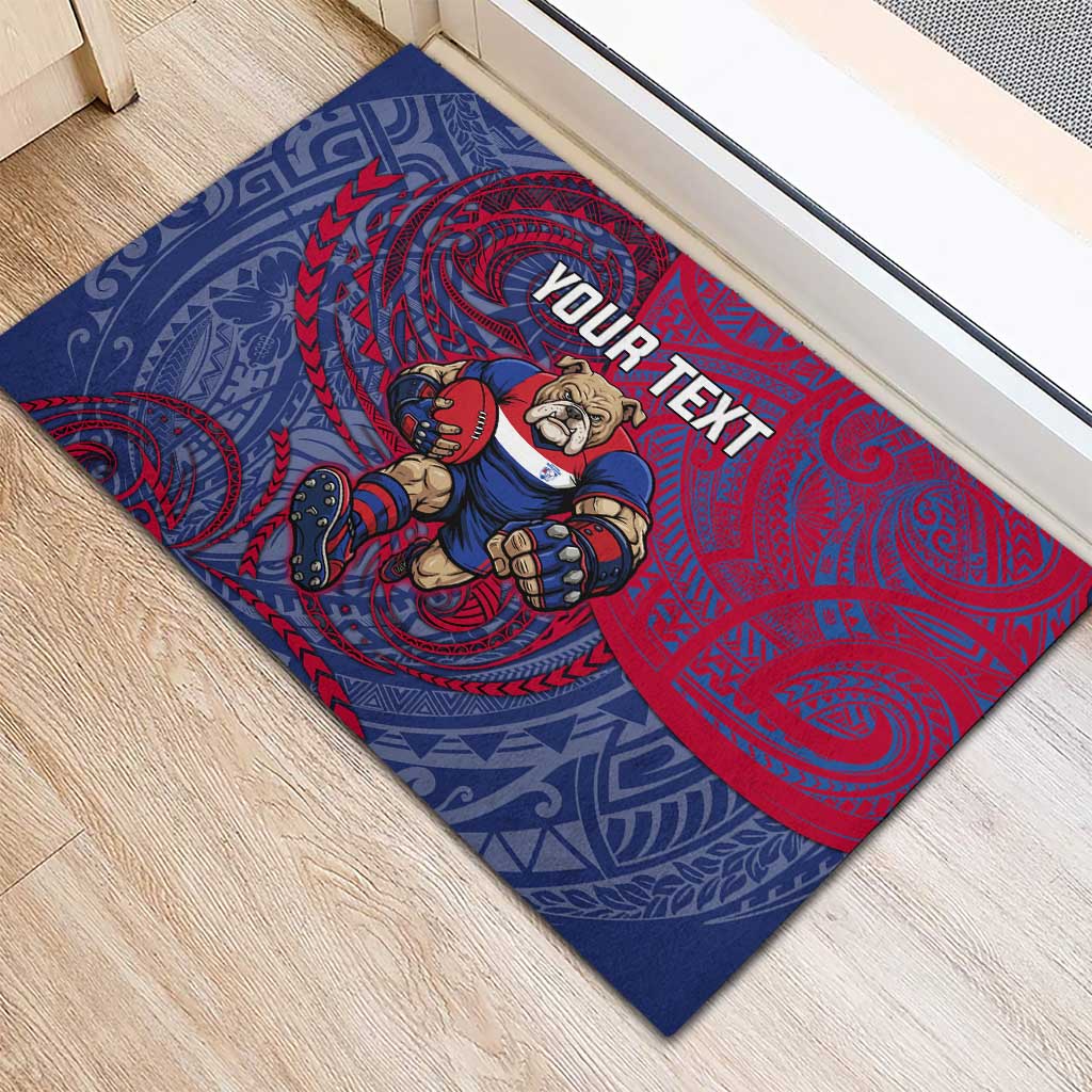 Custom Western Bulldogs Mascot Rubber Doormat Polynesian Tribal Swirl Dynamic - Bulldog Football