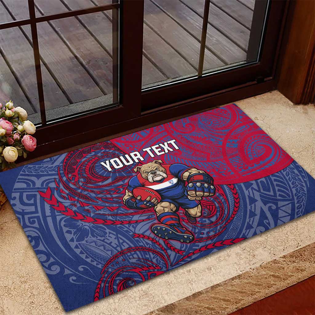 Custom Western Bulldogs Mascot Rubber Doormat Polynesian Tribal Swirl Dynamic - Bulldog Football