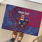 Custom Western Bulldogs Mascot Rubber Doormat Polynesian Tribal Swirl Dynamic - Bulldog Football