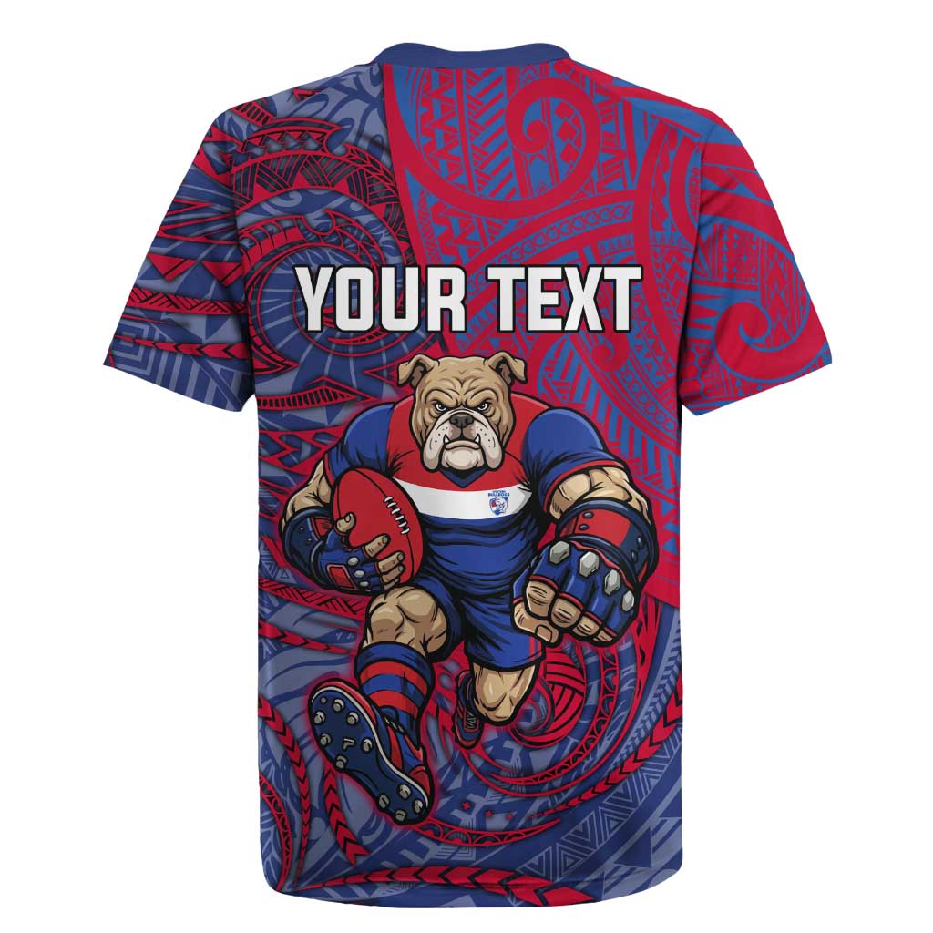 Custom Western Bulldogs Mascot Rugby Jersey Polynesian Tribal Swirl Dynamic - Bulldog Football