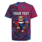 Custom Western Bulldogs Mascot Rugby Jersey Polynesian Tribal Swirl Dynamic - Bulldog Football