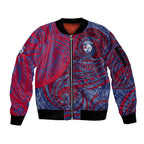 Custom Western Bulldogs Mascot Sleeve Zip Bomber Jacket Polynesian Tribal Swirl Dynamic - Bulldog Football