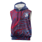 Custom Western Bulldogs Mascot Sleeveless Hoodie Polynesian Tribal Swirl Dynamic - Bulldog Football