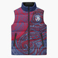 Custom Western Bulldogs Mascot Sleeveless Puffer Jacket Polynesian Tribal Swirl Dynamic - Bulldog Football