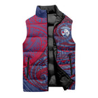 Custom Western Bulldogs Mascot Sleeveless Puffer Jacket Polynesian Tribal Swirl Dynamic - Bulldog Football