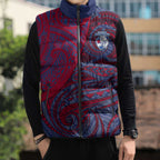 Custom Western Bulldogs Mascot Sleeveless Puffer Jacket Polynesian Tribal Swirl Dynamic - Bulldog Football