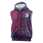 Custom Western Bulldogs Mascot Sleeveless Zip Hoodie Polynesian Tribal Swirl Dynamic - Bulldog Football