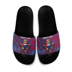 Custom Western Bulldogs Mascot Slide Sandals Polynesian Tribal Swirl Dynamic - Bulldog Football