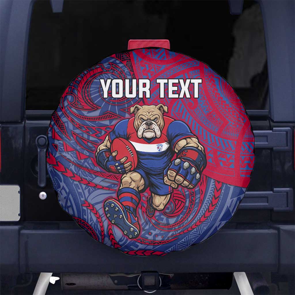 Custom Western Bulldogs Mascot Spare Tire Cover Polynesian Tribal Swirl Dynamic - Bulldog Football