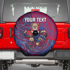 Custom Western Bulldogs Mascot Spare Tire Cover Polynesian Tribal Swirl Dynamic - Bulldog Football