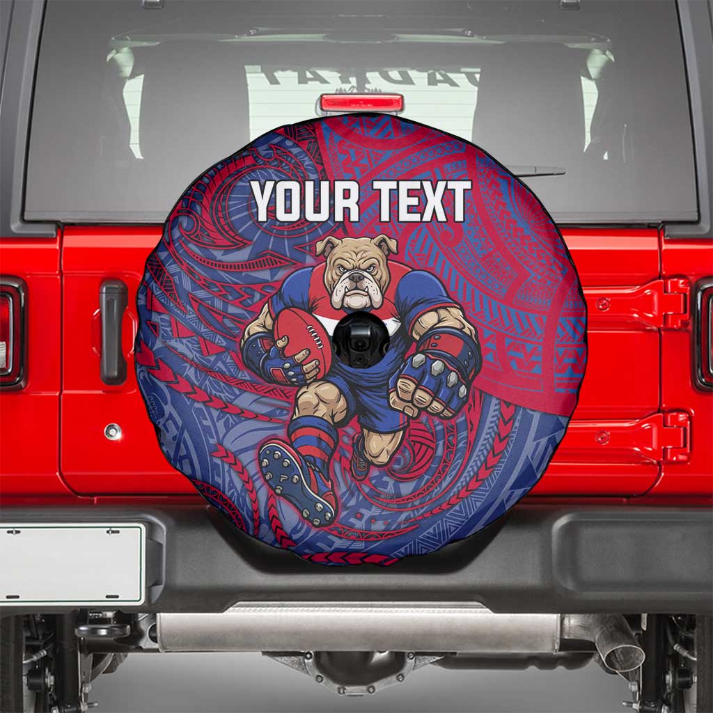 Custom Western Bulldogs Mascot Spare Tire Cover Polynesian Tribal Swirl Dynamic - Bulldog Football