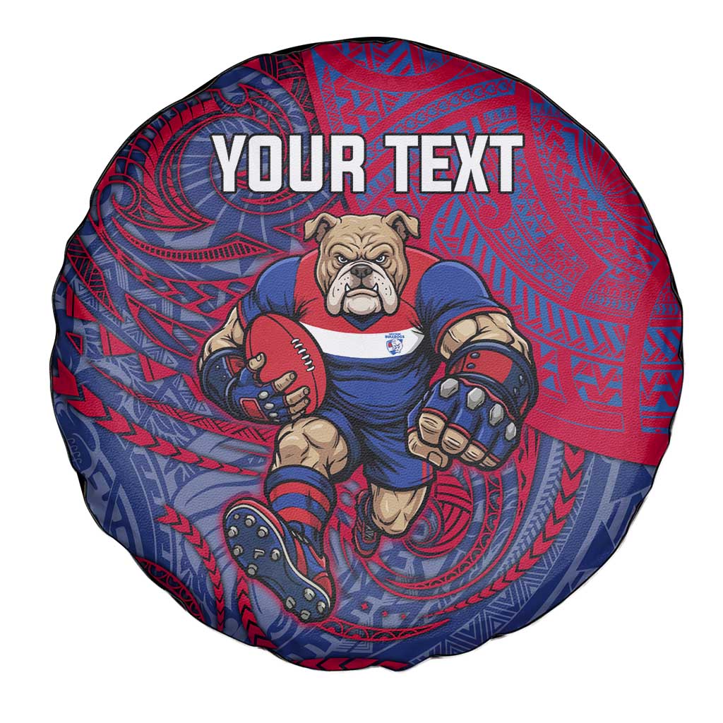 Custom Western Bulldogs Mascot Spare Tire Cover Polynesian Tribal Swirl Dynamic - Bulldog Football