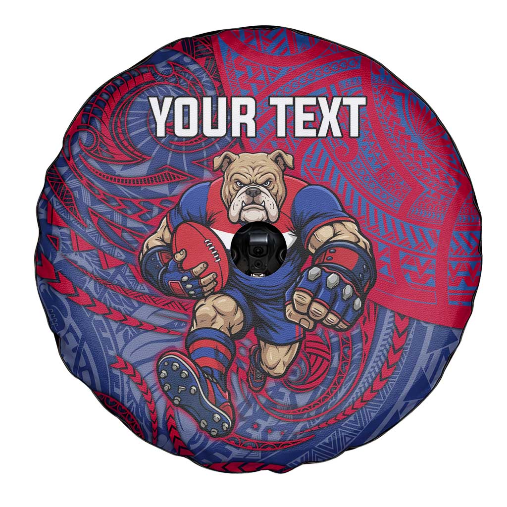 Custom Western Bulldogs Mascot Spare Tire Cover Polynesian Tribal Swirl Dynamic - Bulldog Football